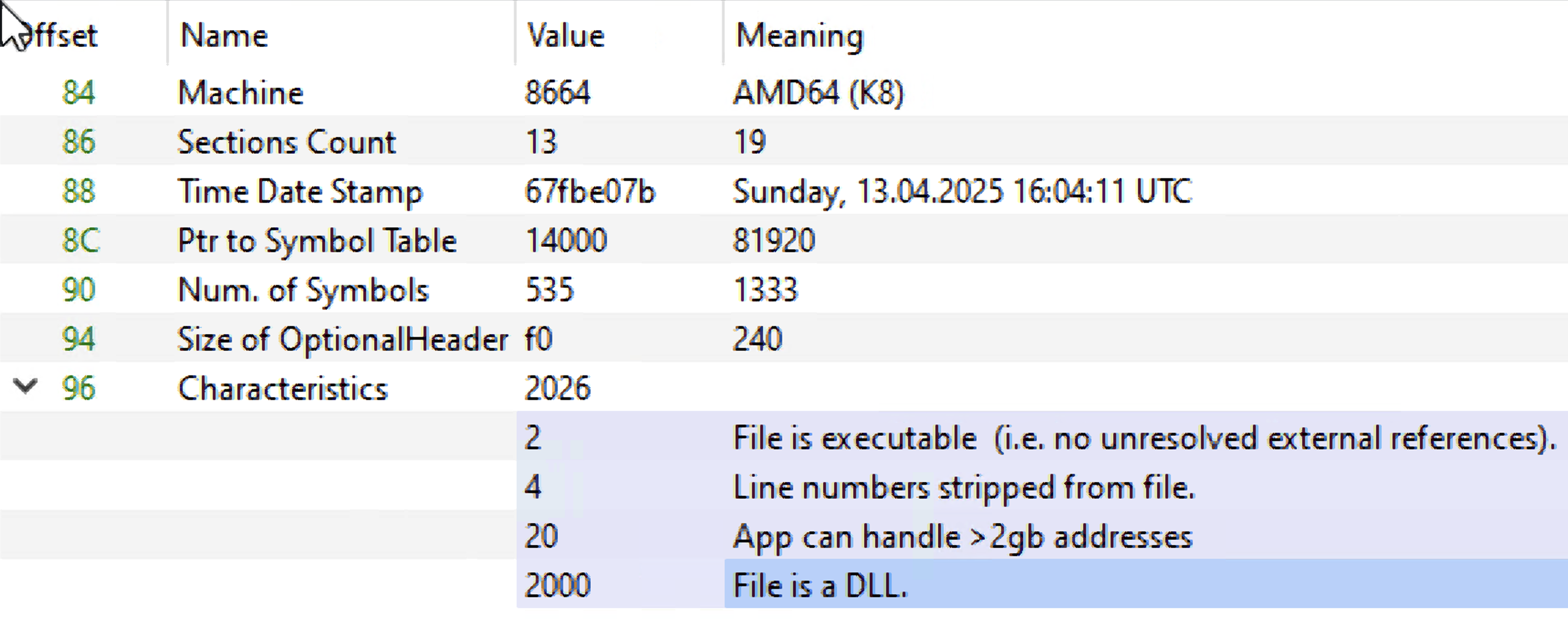 file header